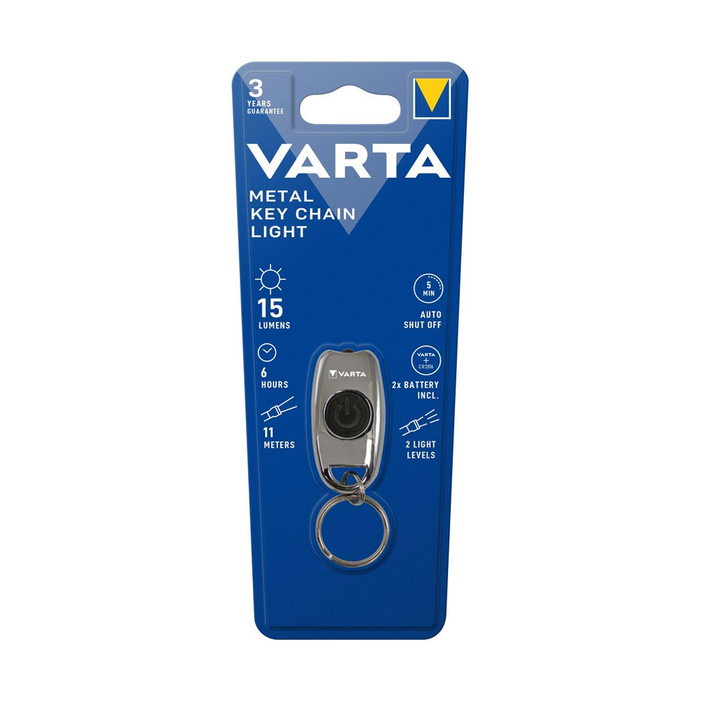 VARTA ΜΕΤΑΛΛΙΚΟ ΜΠΡΕΛΟΚ ΜΕ LED ΦΑΚΟ 15 LUMENS 16603