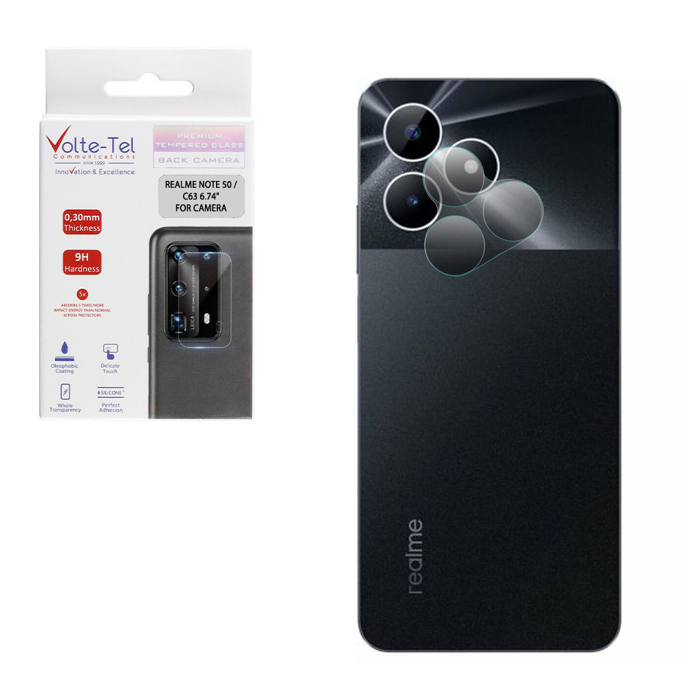 VOLTE-TEL TEMPERED GLASS REALME NOTE 50 / C63 6.74" 9H 0.30mm FOR CAMERA