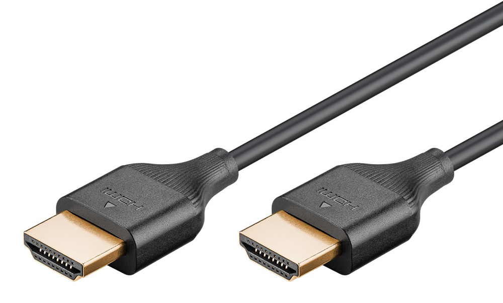 GOOBAY καλώδιο HDMI 75293 με Ethernet, slim, 4K/60Hz, 18 Gbps, 1m, μαύρο