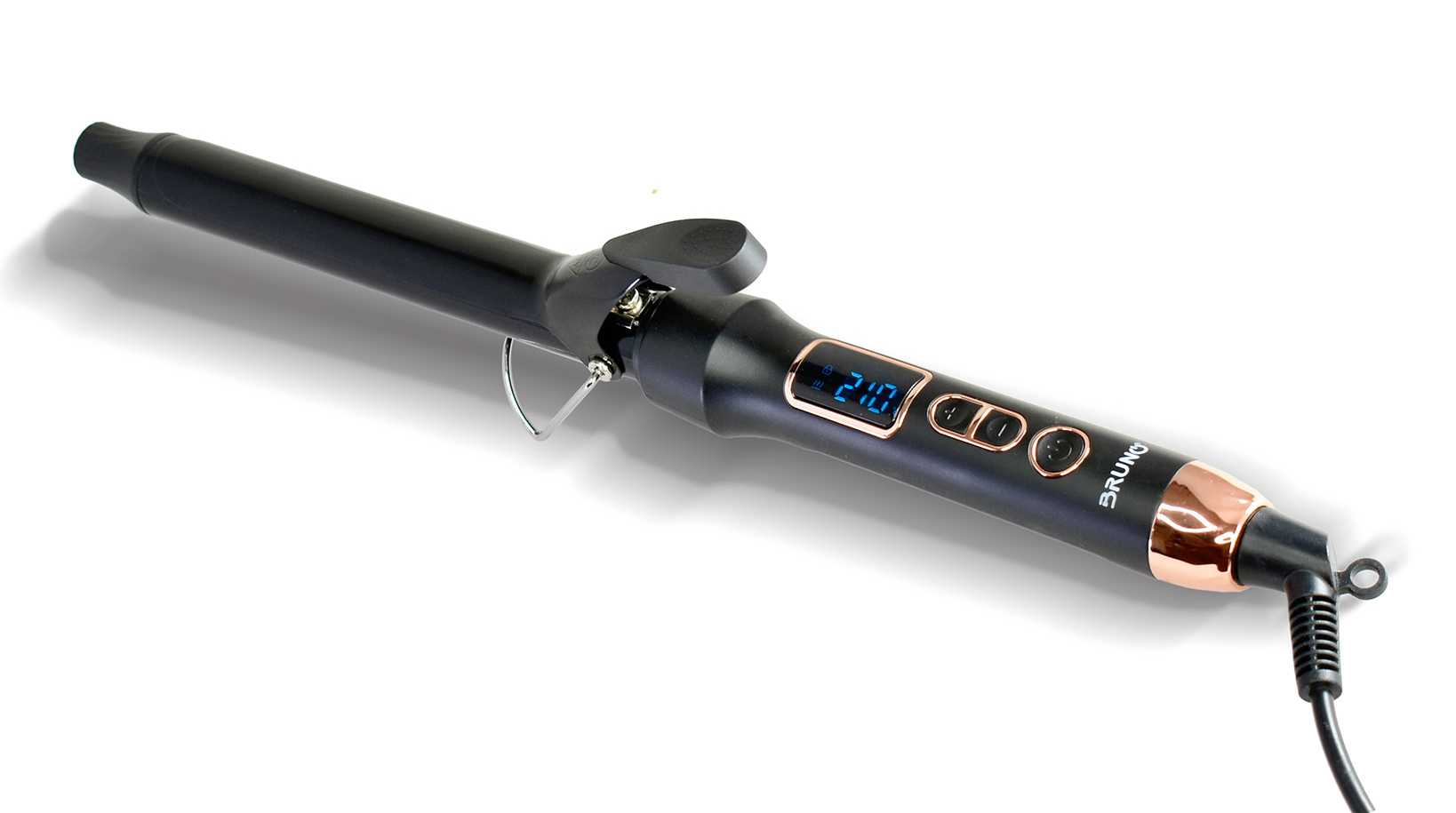 BRUNO BRN-0218 Ψαλίδι μαλλιών για μπούκλες με κεραμικό κύλινδρο 25mm, 60W, ψηφιακή ένδειξη, black-copper