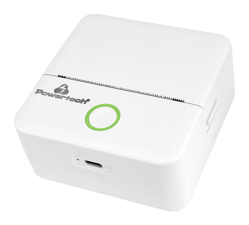 POWERTECH smart θερμικός εκτυπωτής φωτογραφιών & σχεδίων PT-1420, 200dpi, Bluetooth, λευκός