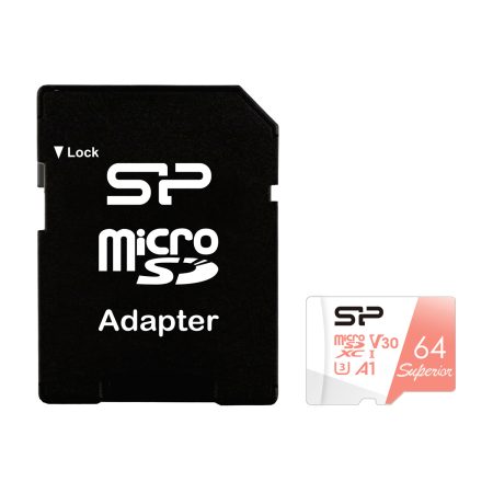 SILICON POWER κάρτα μνήμης microSDXC Superior, 64GB, C10 UHS-I U3 A1 V30