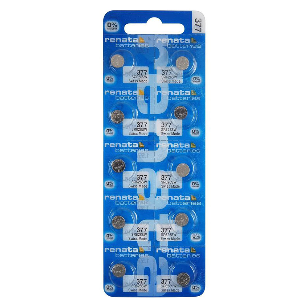 RENATA ΜΠΑΤΑΡΙΕΣ ΡΟΛΟΓΙΟΥ 377/LR66/LR626/177/SR626/G4/SR66/AG4 1.55V 27mAh SILVER OXIDE 1 ΤΕΜ. 10/BLISTER