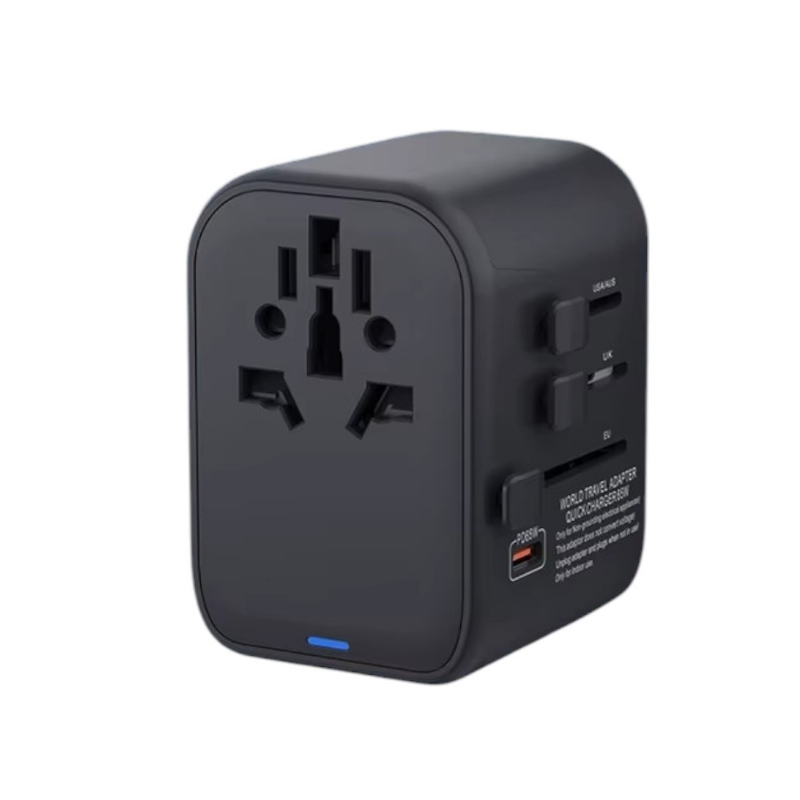RRtravel HHT906 PD65W Αντάπτορας Πρίζας από Universal σε Universal με 5 Θύρες (2xUSB / 3xType-C/) USA EU UK AU US (Black)