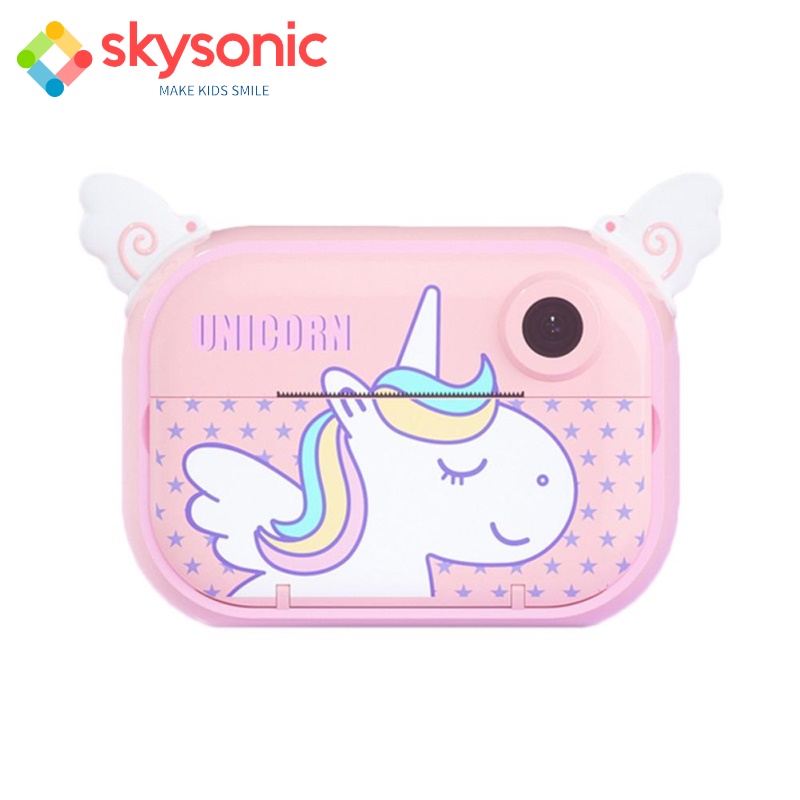 Skysonic Instant Kids Camera με θερμικό εκτυπωτή και εφαρμογή WiFi (Ροζ Μονοκεράκι)