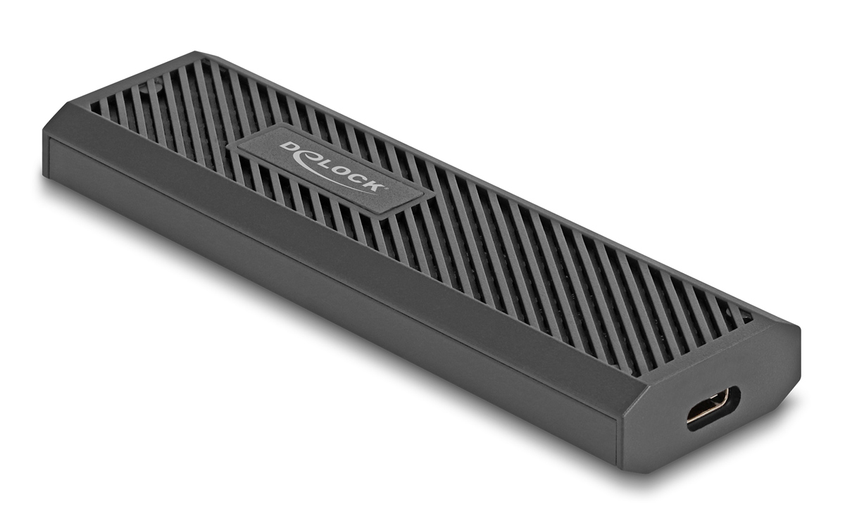 DELOCK θήκη για M.2 NVMe PCIe/SATA SSD 42031, 20Gbps, tool free, μαύρη