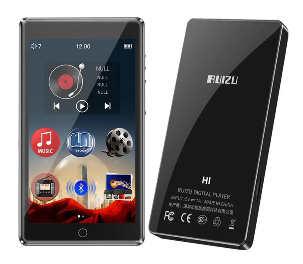 RUIZU MP3 player Η1 με οθόνη αφής 4", 32GB, ελληνικό μενού, Bluetooth, μαύρο