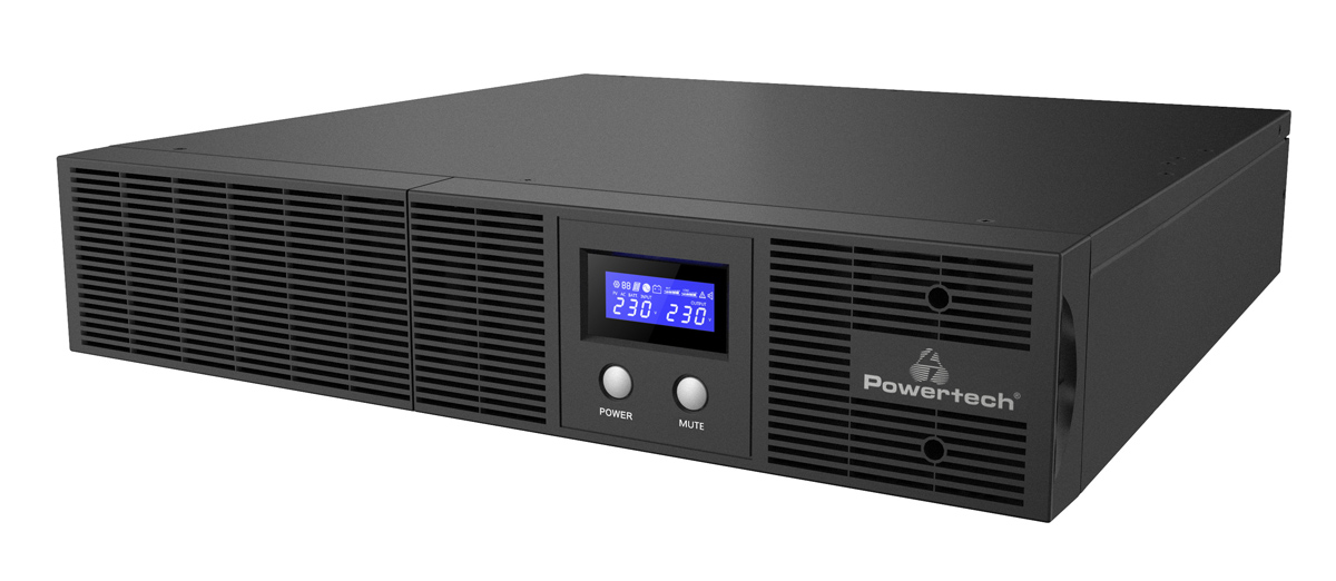 POWERTECH UPS Line Interactive PT-1408 για rack 2U, με οθόνη, 2200VA/1540W, 4x DC output
