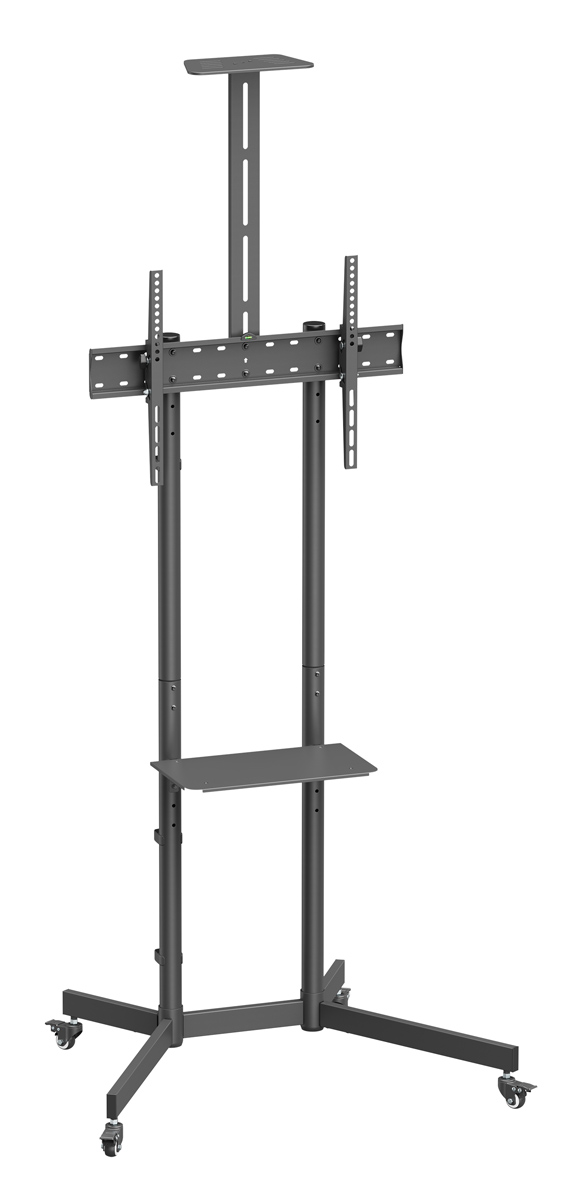 BRATECK βάση δαπέδου τηλεόρασης T1042T, 37-70" έως 45kg, με ράφια & ροδάκια