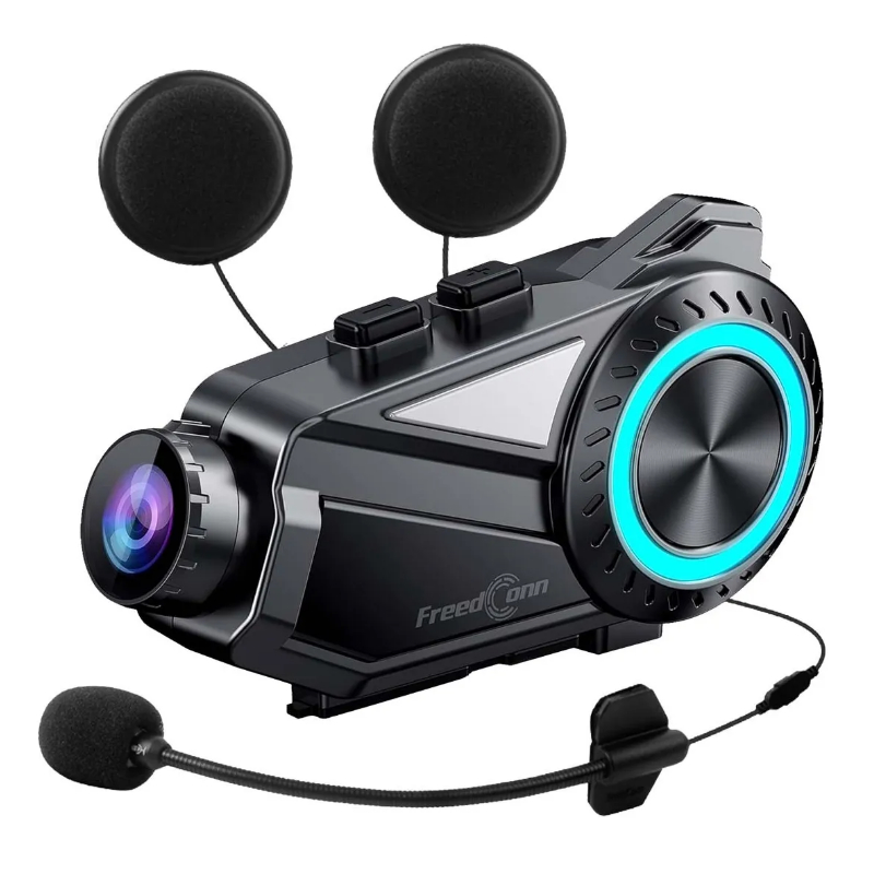 FreedConn R3 Pro Κάμερα Πορείας 2K/WiFi Αναμετάδοση/Ενδοεπικοινωνία Μονή για Κράνος Μηχανής 1000m για έως 6 χρήστες