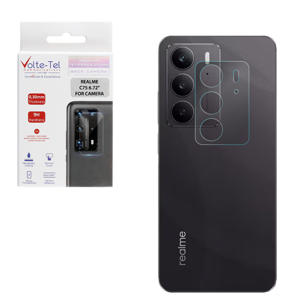 VOLTE-TEL TEMPERED GLASS REALME C75 6.72" 9H 0.30mm FOR CAMERA