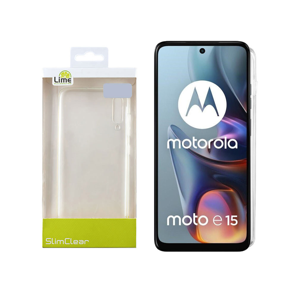 LIME ΘΗΚΗ MOTOROLA MOTO E15 4G 6.67" SLIMCLEAR TPU FULL CAMERA PROTECTION ΔΙΑΦΑΝΗ