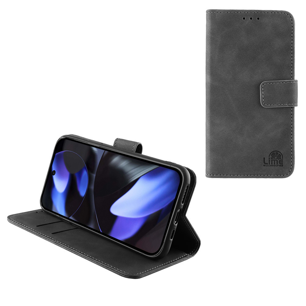 LIME ΘΗΚΗ GOOGLE PIXEL 10/PIXEL 10 PRO 5G 6.3" ESSENTIAL MAGNET BOOK STAND CLIP GREY