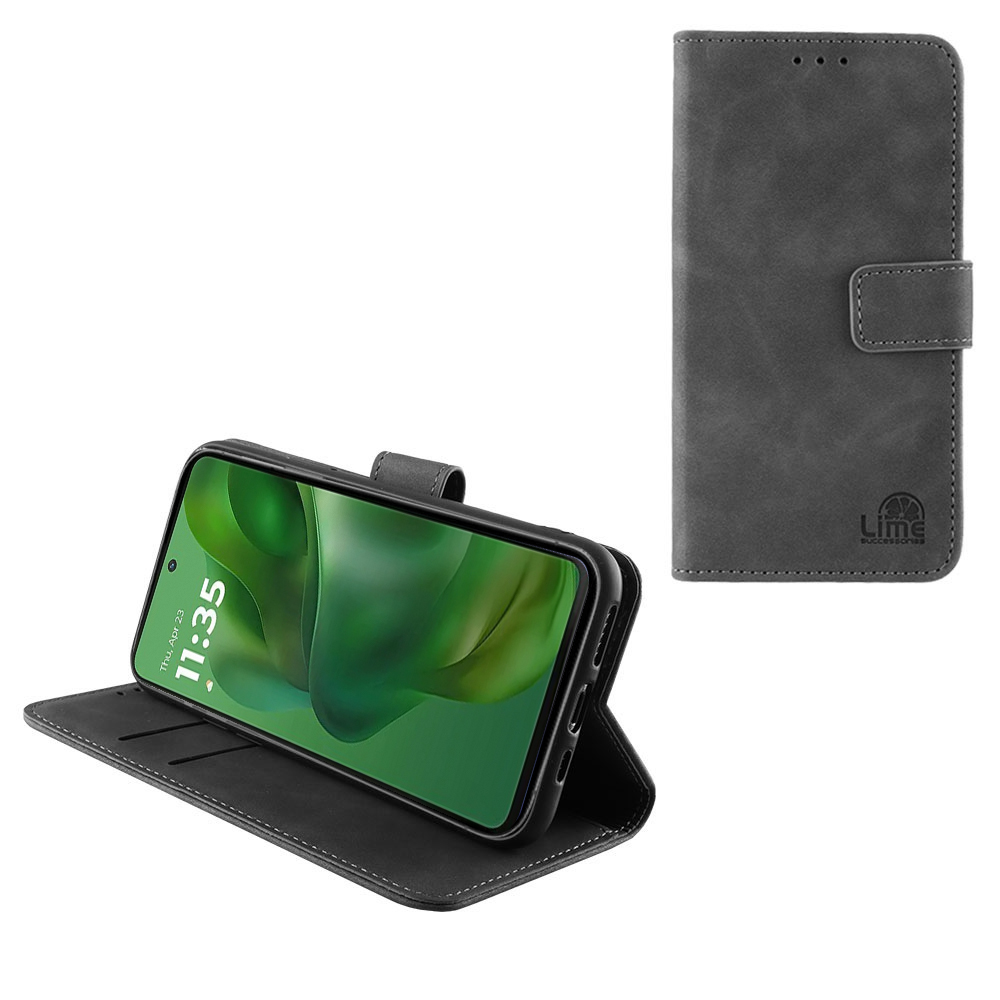 LIME ΘΗΚΗ MOTOROLA MOTO G 5G (2025) 6.7" ESSENTIAL MAGNET BOOK STAND CLIP GREY