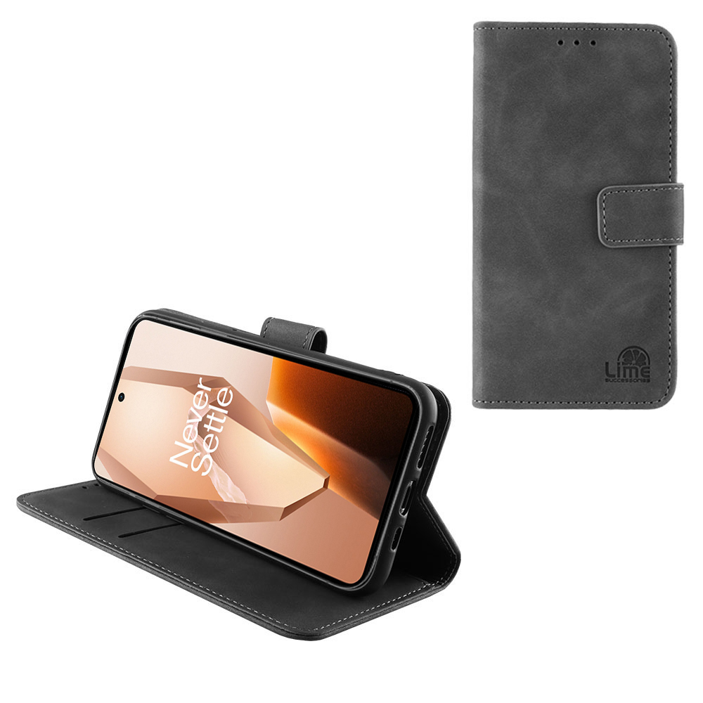 LIME ΘΗΚΗ ONEPLUS 13R 5G/ACE 5/ACE 5 PRO 6.78" ESSENTIAL MAGNET BOOK STAND CLIP GREY
