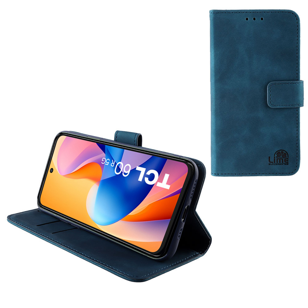 LIME ΘΗΚΗ TCL 60/ 60 SE NXTPAPER/ 60R 6.7" ESSENTIAL MAGNET BOOK STAND CLIP FULL CAMERA PROTECTION DARK BLUE