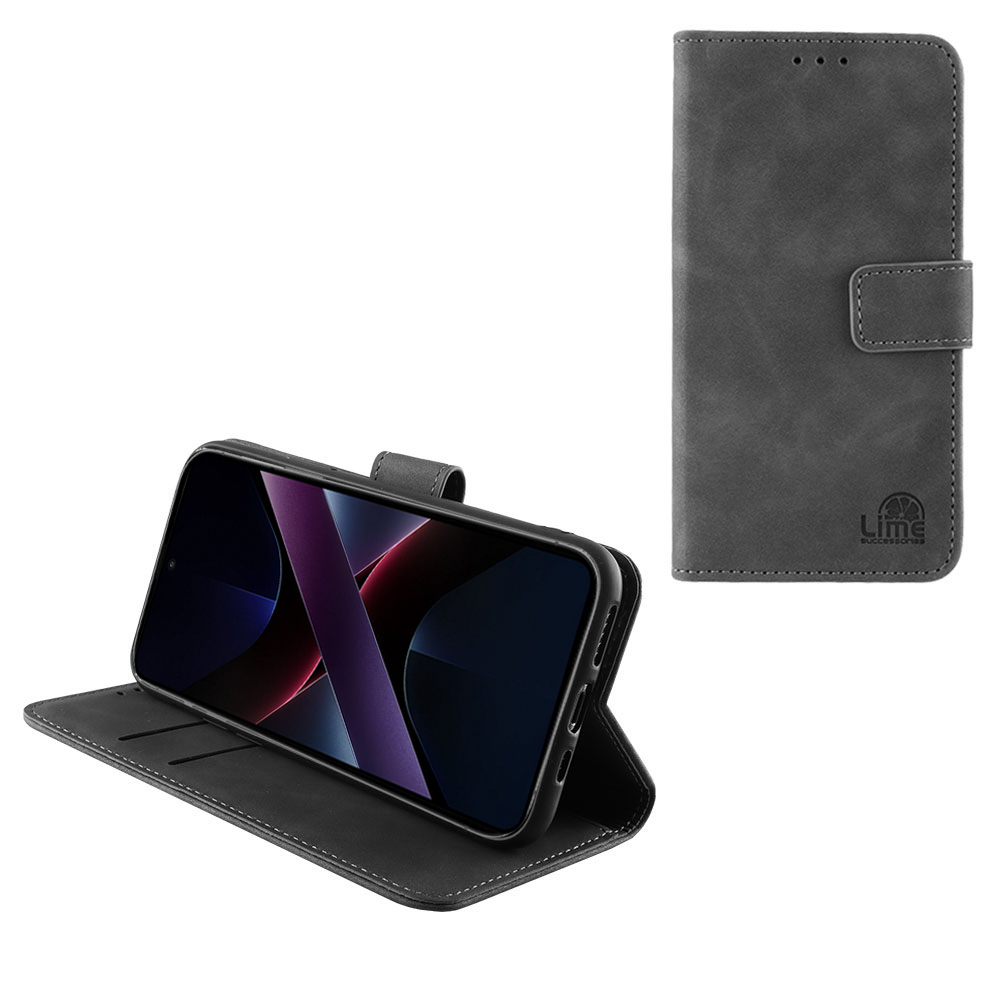LIME ΘΗΚΗ XIAOMI POCO X7 PRO 5G 6.67" ESSENTIAL MAGNET BOOK STAND CLIP GREY