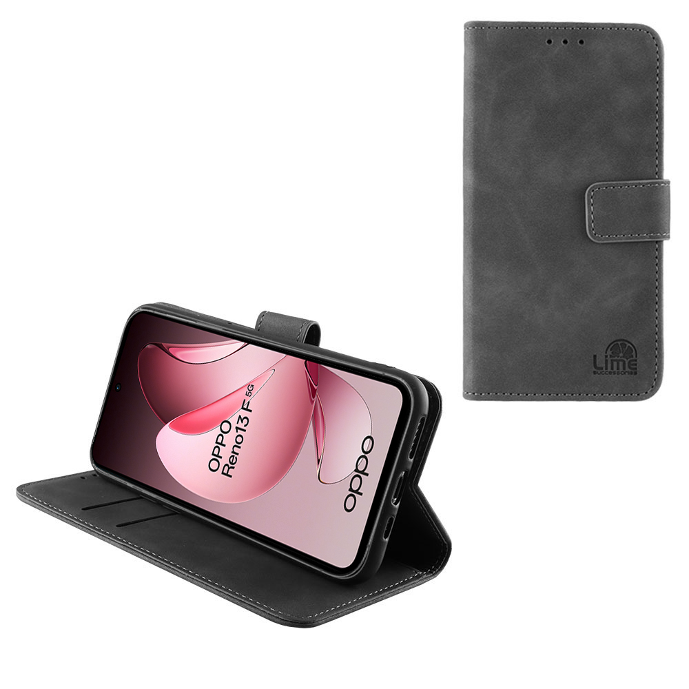 LIME ΘΗΚΗ OPPO RENO13 F/ RENO13 FS 5G 6.67" ESSENTIAL MAGNET BOOK STAND CLIP GREY