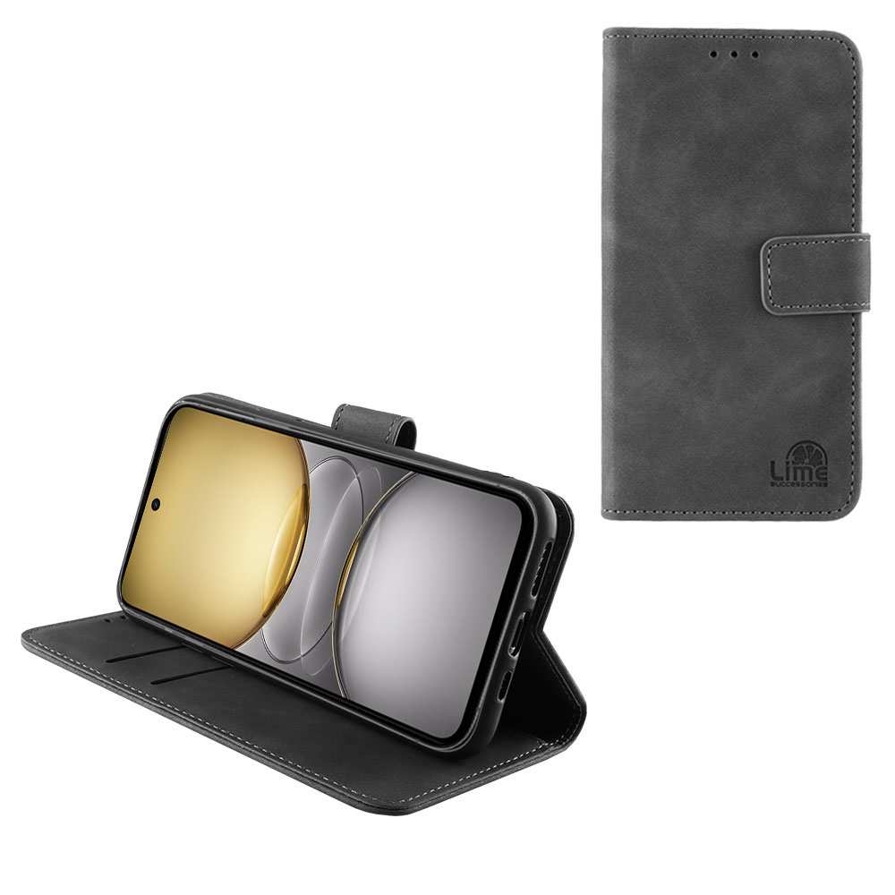 LIME ΘΗΚΗ REALME C75 6.75" ESSENTIAL MAGNET BOOK STAND CLIP GREY