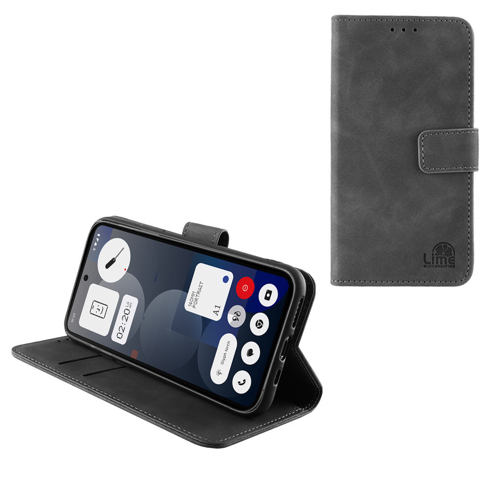 LIME ΘΗΚΗ NOTHING PHONE 3a PRO 5G 6.77" ESSENTIAL MAGNET BOOK STAND CLIP GREY