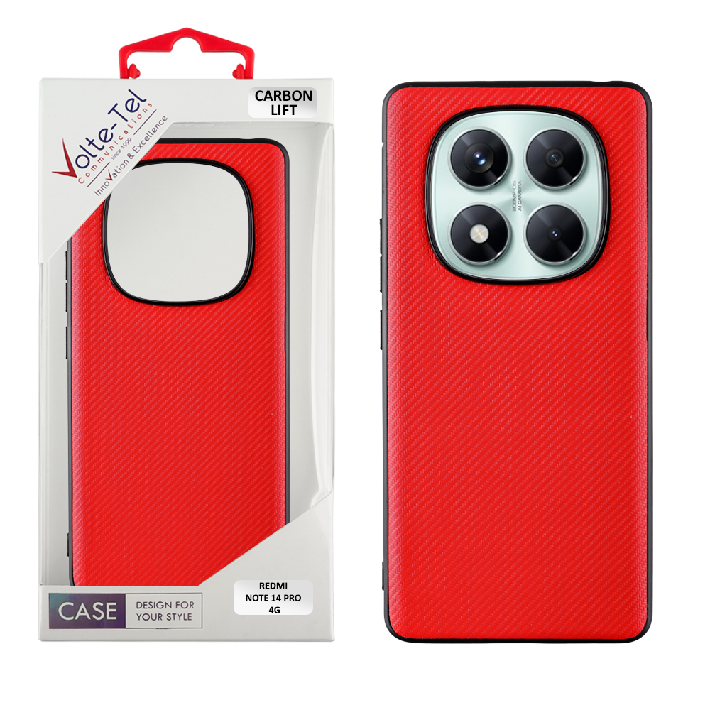 VOLTE-TEL ΘΗΚΗ XIAOMI REDMI NOTE 14 PRO 4G 6.67" CARBON LIFT CAMERA GUARD RED