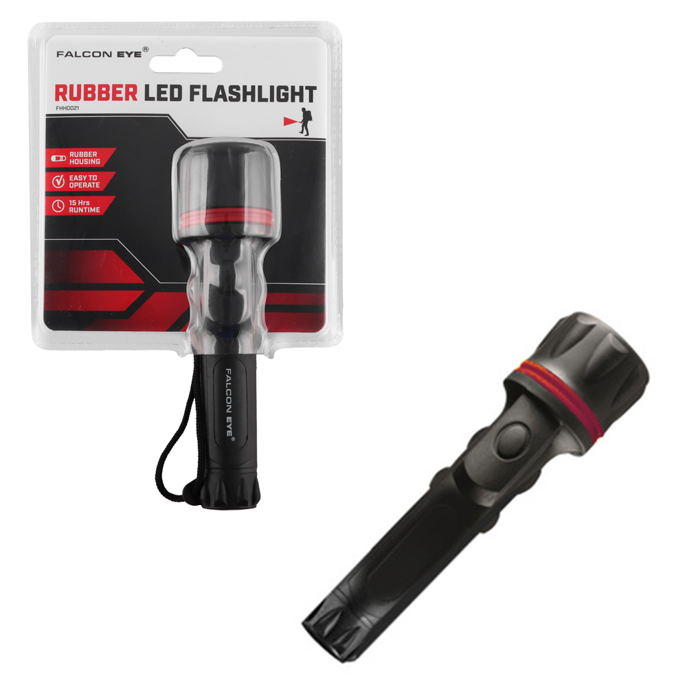 FALCON ΦΑΚΟΣ ΧΕΙΡΟΣ ΜΠΑΤΑΡΙΑΣ SIZE AA X 2 3 LED FHH0021 ΚΑΟΥΤΣΟΥΚ ΜΑΥΡΟΣ