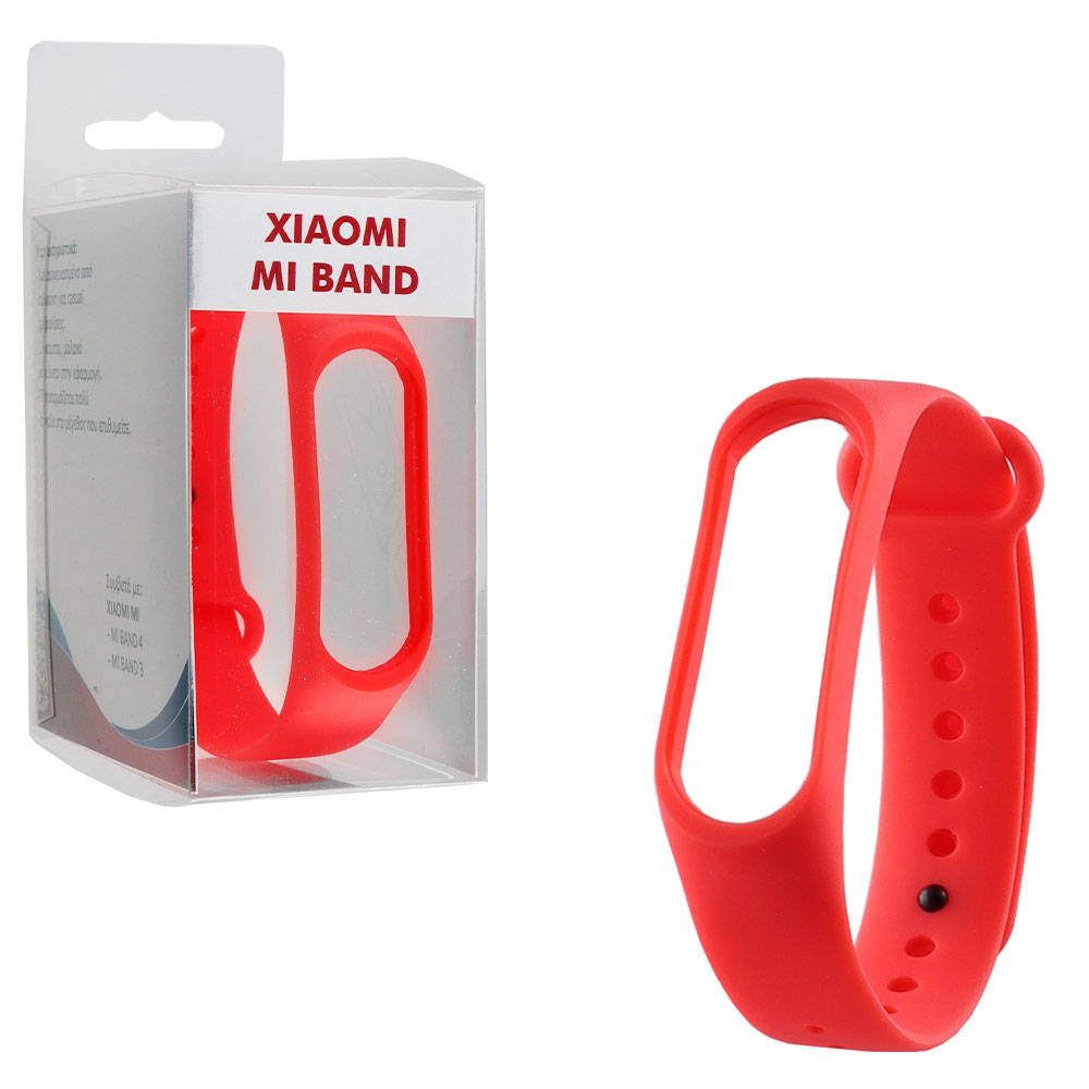 VOLTE-TEL ΛΟΥΡΑΚΙ ΡΟΛΟΓΙΟΥ ΣΙΛΙΚΟΝΗΣ XIAOMI MI BAND 4/MI BAND 3 RED