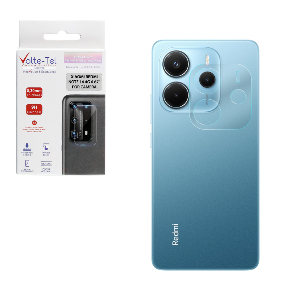 VOLTE-TEL TEMPERED GLASS XIAOMI REDMI NOTE 14 4G 6.67" 9H 0.30mm FOR CAMERA