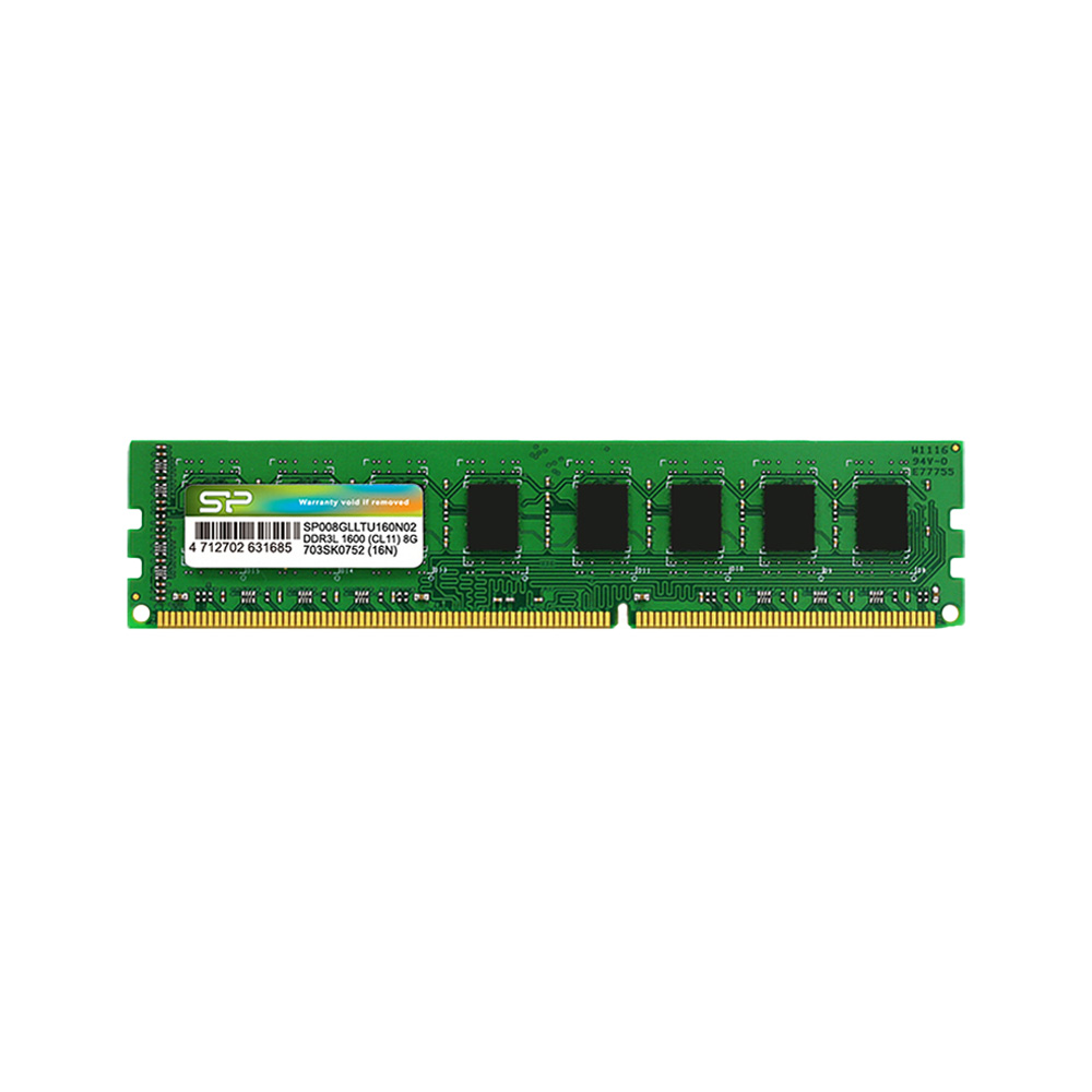 SILICON POWER ΜΝΗΜΗ DDR3L 1600 CL11 LOW VOLTAGE U-DIMM 1.35V 8GB 512Mx8 SR 1600MHz SP008GLLTU160N02