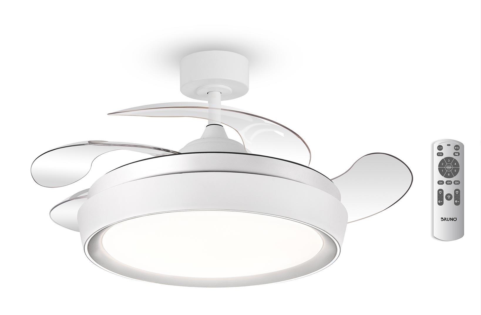 BRUNO BRN-0227 Ανεμιστήρας οροφής με LED φως, AC 82W, 42", O107x47εκ., λευκός