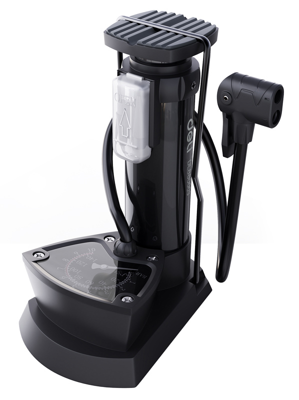 DELI τρόμπα ποδιού DL880003 με μανόμετρο, 140PSI, μαύρη