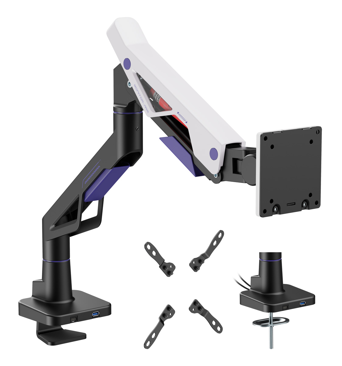 BRATECK gaming βάση γραφείου οθόνης LDT95-C012UC, 24-57", έως 30kg, heavy duty