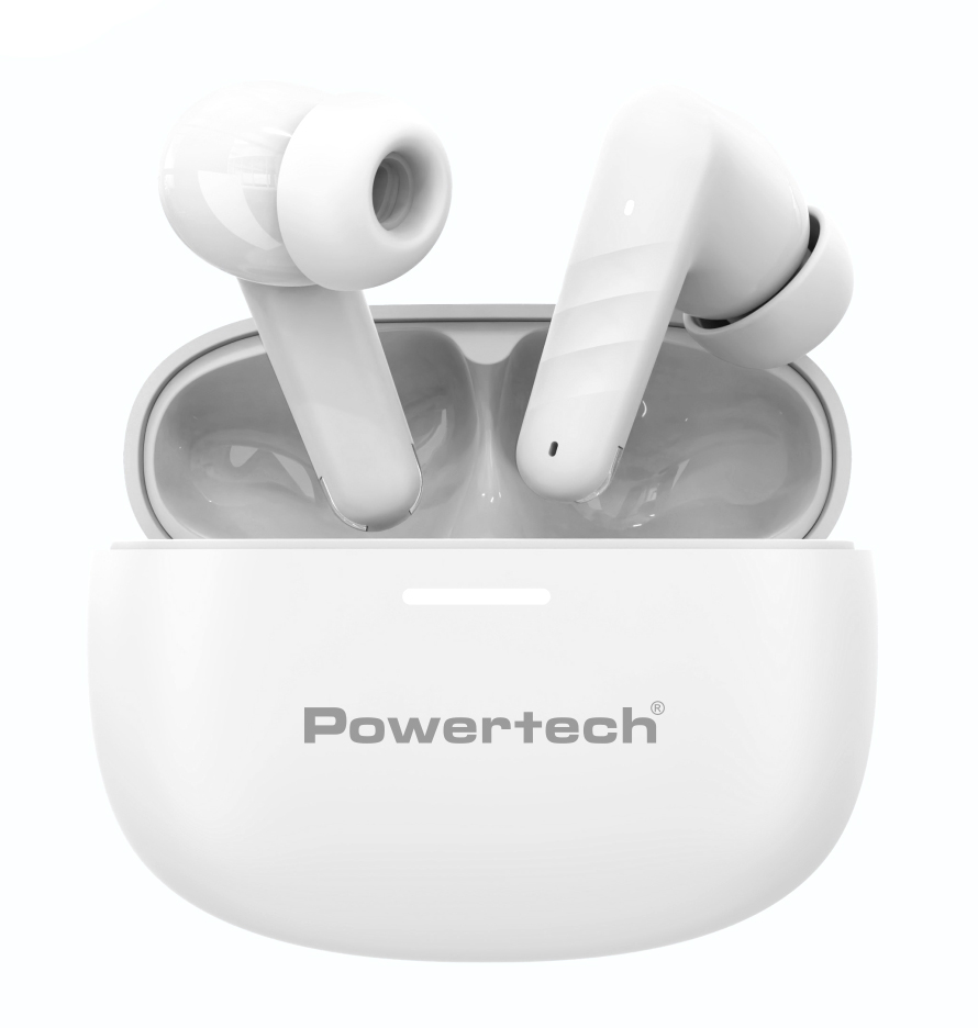 POWERTECH earphones με θήκη φόρτισης PT-1432, True Wireless, 35/300mAh, μαύρα