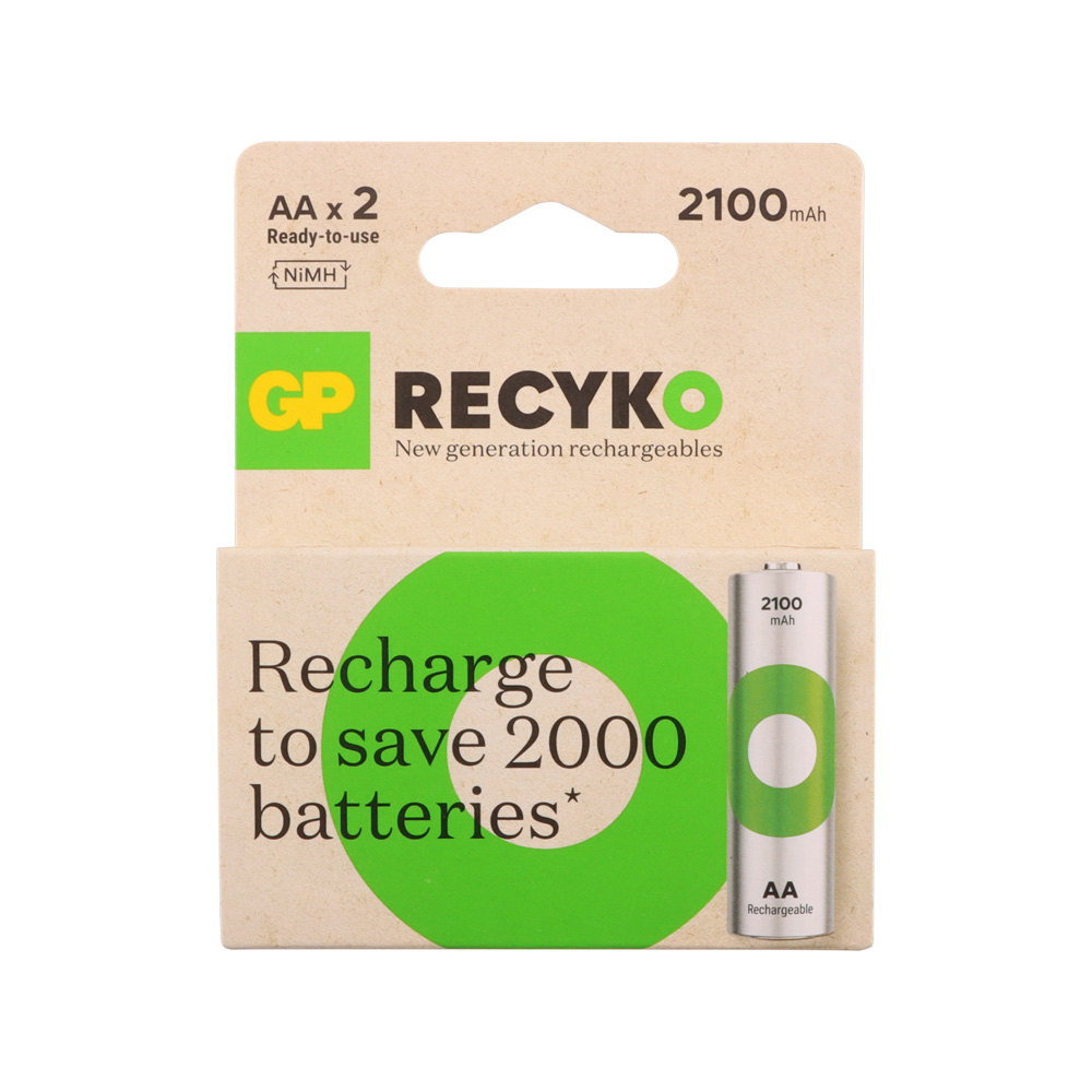 GP ΜΠΑΤΑΡΙΕΣ ΕΠΑΝΑΦΟΡΤΙΖΟΜΕΝΕΣ AA/HR06 1.2V 2100mAh Ni-MH RECYKO READY TO USE 2/BLISTER
