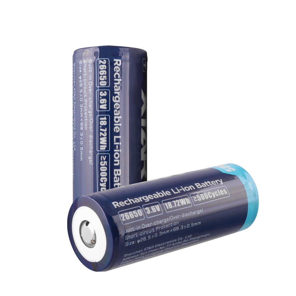 XTAR ΜΠΑΤΑΡΙΑ ΕΠΑΝΑΦΟΡΤΙΖΟΜΕΝΗ ΛΙΘΙΟΥ 26650 3.6V 5200mAh Li-ion ΜΕ ΠΡΟΣΤΑΣΙΑ
