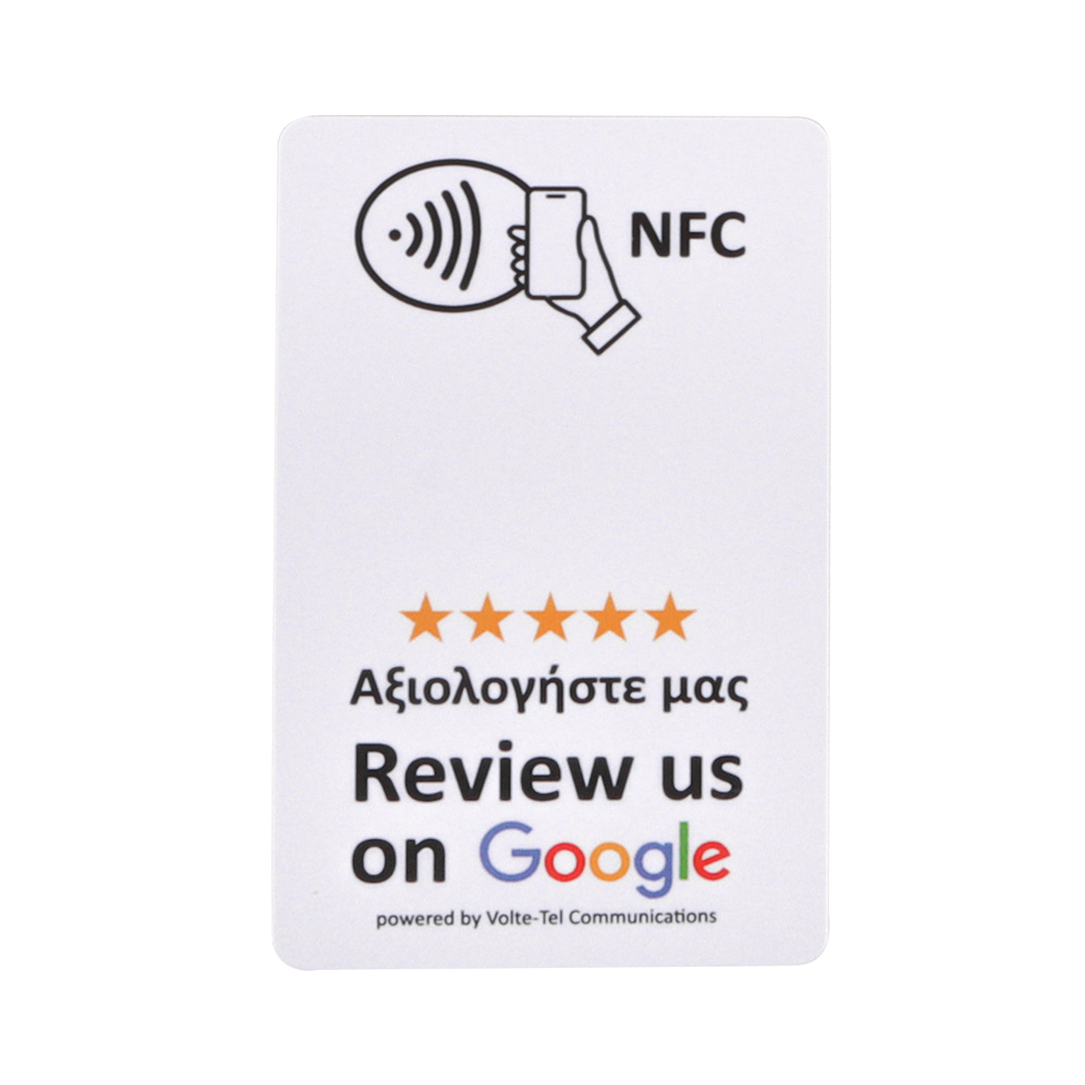 GOOGLE REVIEW CARD WITH NFC BY VOLTE-TEL WHITE