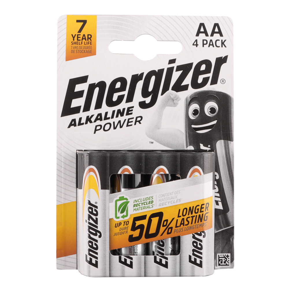 ENERGIZER ΜΠΑΤΑΡΙΕΣ ΑΛΚΑΛΙΚΕΣ AA LR06 1.5V ALKALINE POWER 4/BLISTER