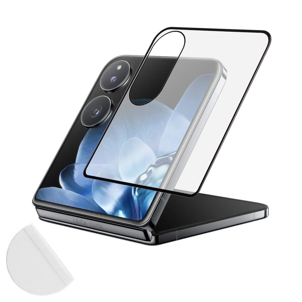 IDOL 1991 TEMPERED GLASS XIAOMI MIX FLIP 5G 6.86" 9H 0.30mm 3D FULL GLUE SEMI CURVED FINGER UNLOCK BLACK+ SQUEEZY CARD