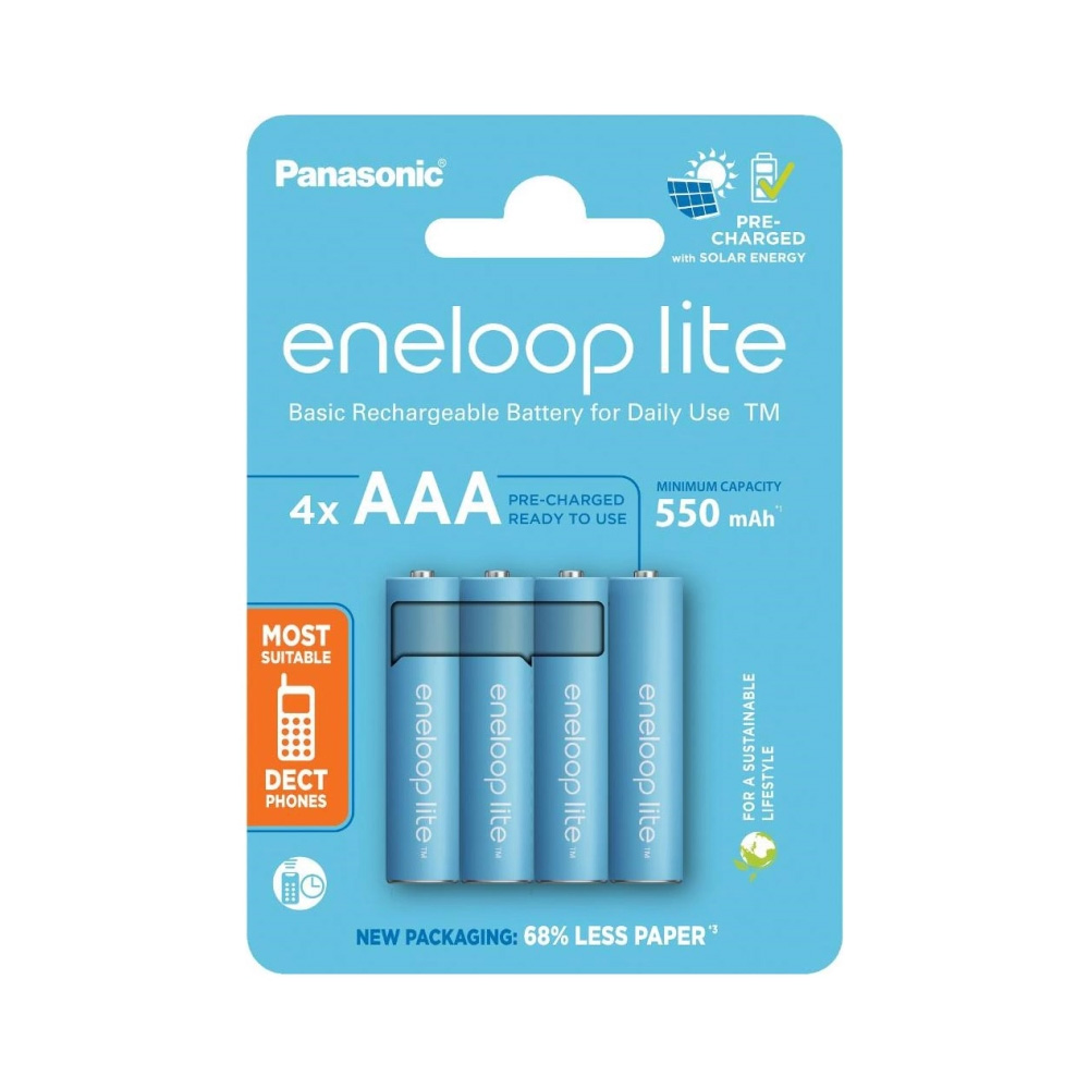 PANASONIC ΜΠΑΤΑΡΙΕΣ ΕΠΑΝΑΦΟΡΤΙΖΟΜΕΝΕΣ AAA/HR03 1.2V 550mAh Ni-MH ENELOOP LITE 4/BLISTER