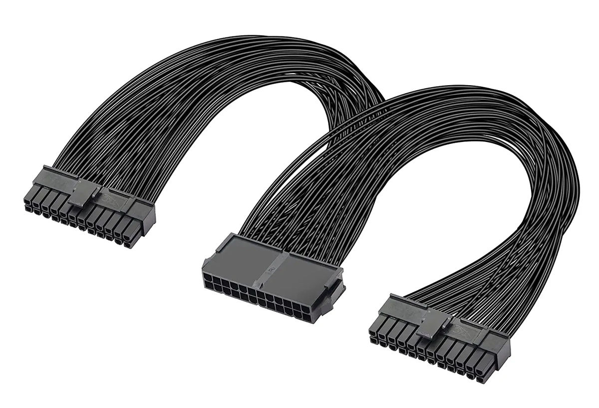 POWERTECH καλώδιο μητρικής 24pin σε 2x 24pin CAB-W052, 0.25m