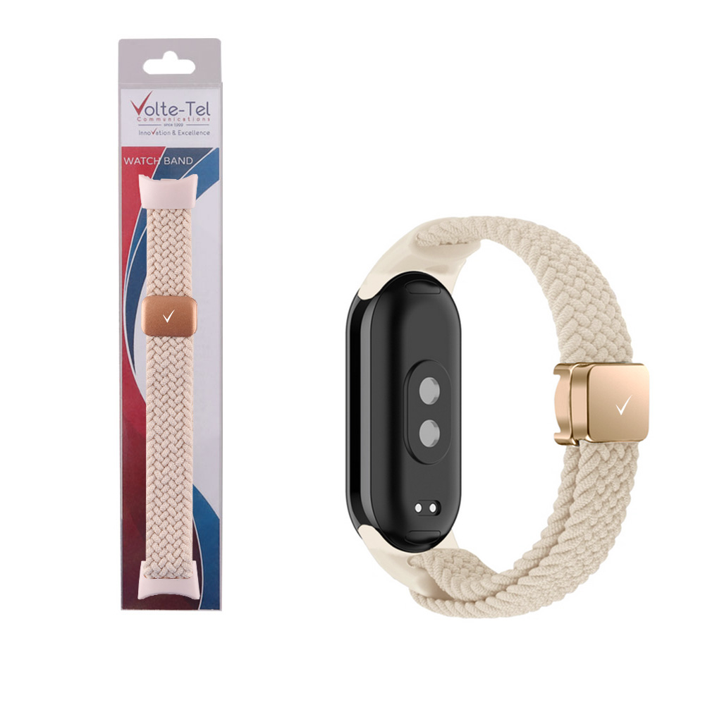 VOLTE-TEL VT148 ΛΟΥΡΑΚΙ ΡΟΛΟΓΙΟΥ XIAOMI SMART BAND 8/SMART BAND 9 BRAIDED MAGNETIC BUCKLE WHITE