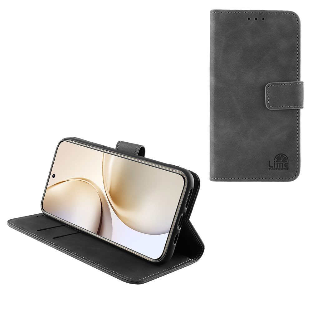 LIME ΘΗΚΗ REALME 14/14T 5G 6.67" ESSENTIAL MAGNET BOOK STAND CLIP GREY