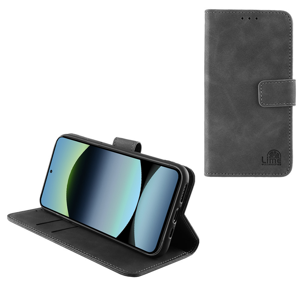 LIME ΘΗΚΗ XIAOMI REDMI NOTE 14S 6.67" ESSENTIAL MAGNET BOOK STAND CLIP GREY