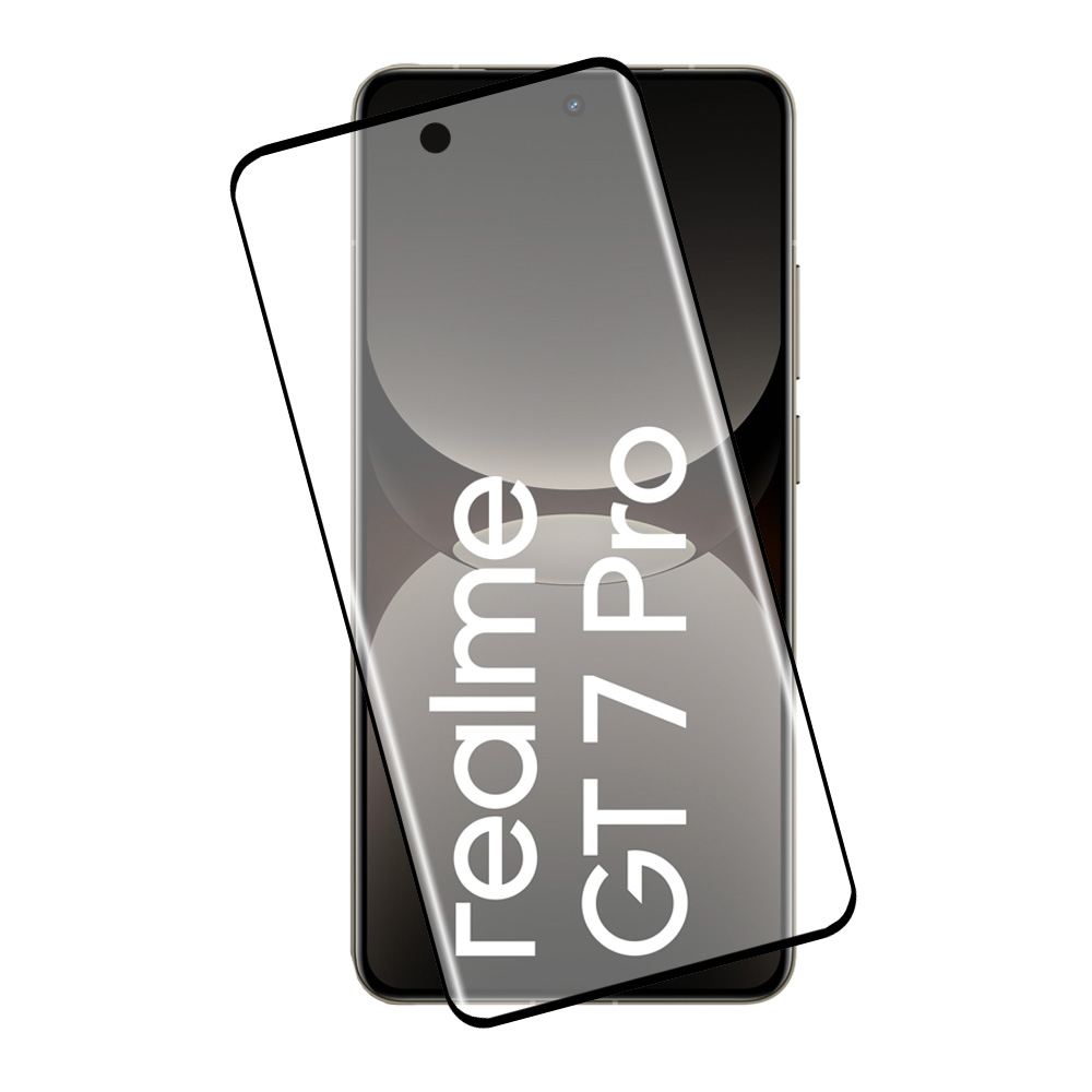 IDOL 1991 TEMPERED GLASS REALME GT 7 PLUS/GT 7 PRO 6.78" 9H 0.30mm 3D EDGE GLUE SEMI CURVED FINGER UNLOCK BLACK