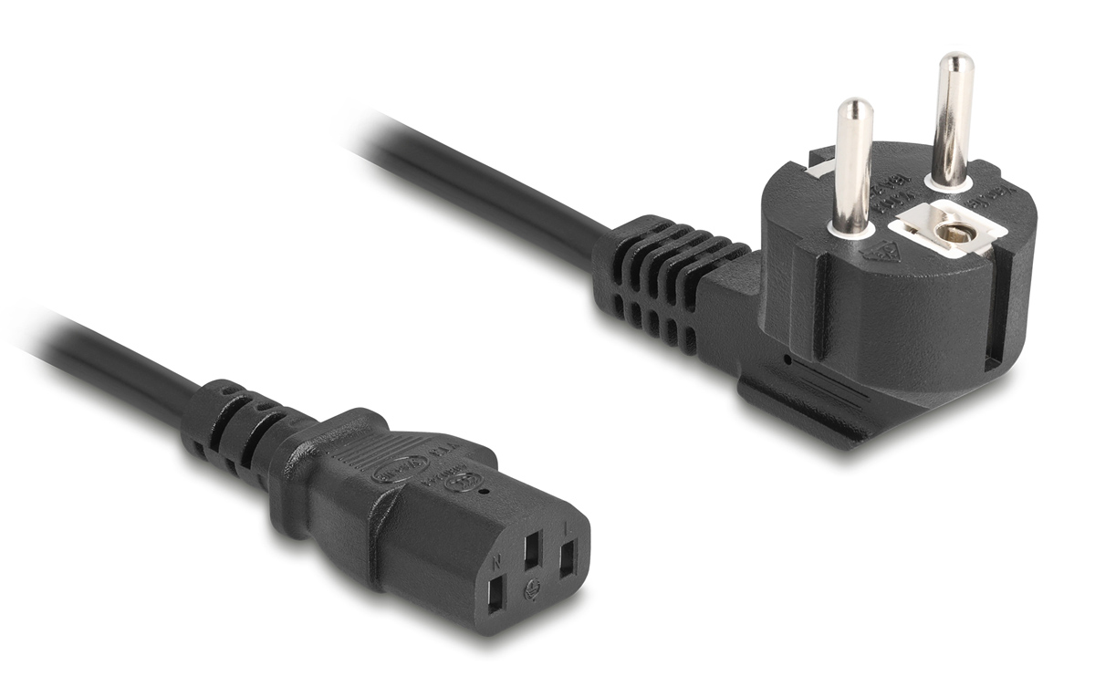 DELOCK καλώδιο τροφοδοσίας 81299, 3x 0.75mm², 1m, μαύρο