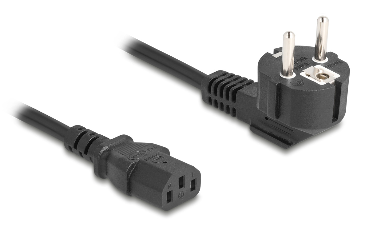 DELOCK καλώδιο τροφοδοσίας 81567, 3x 1.00mm², 2m, μαύρο