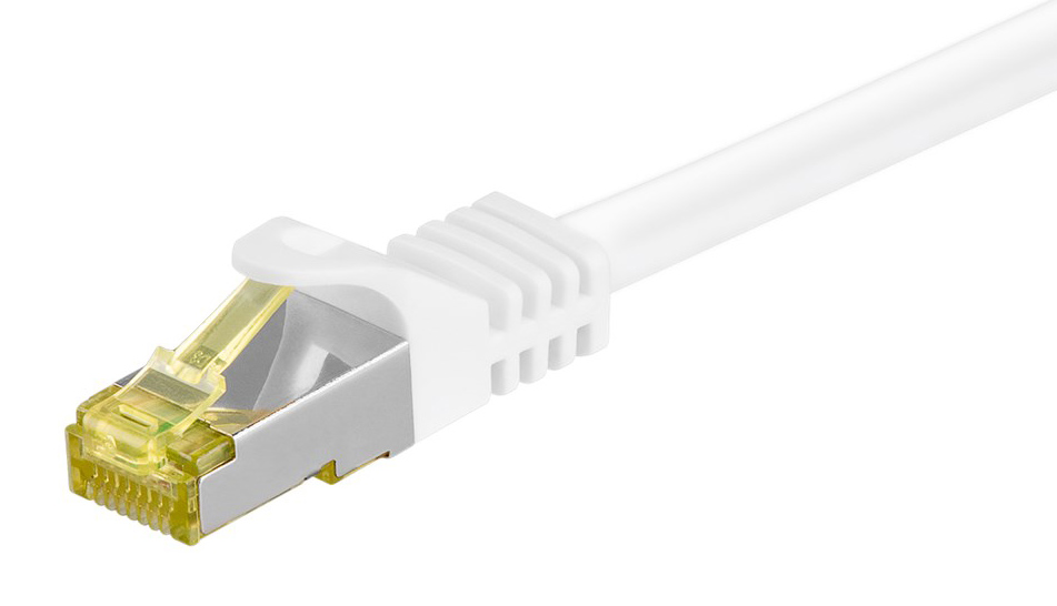 GOOBAY καλώδιο δικτύου 91090, CAT 7 S/FTP, copper, 500MHz, 0.50m, λευκό