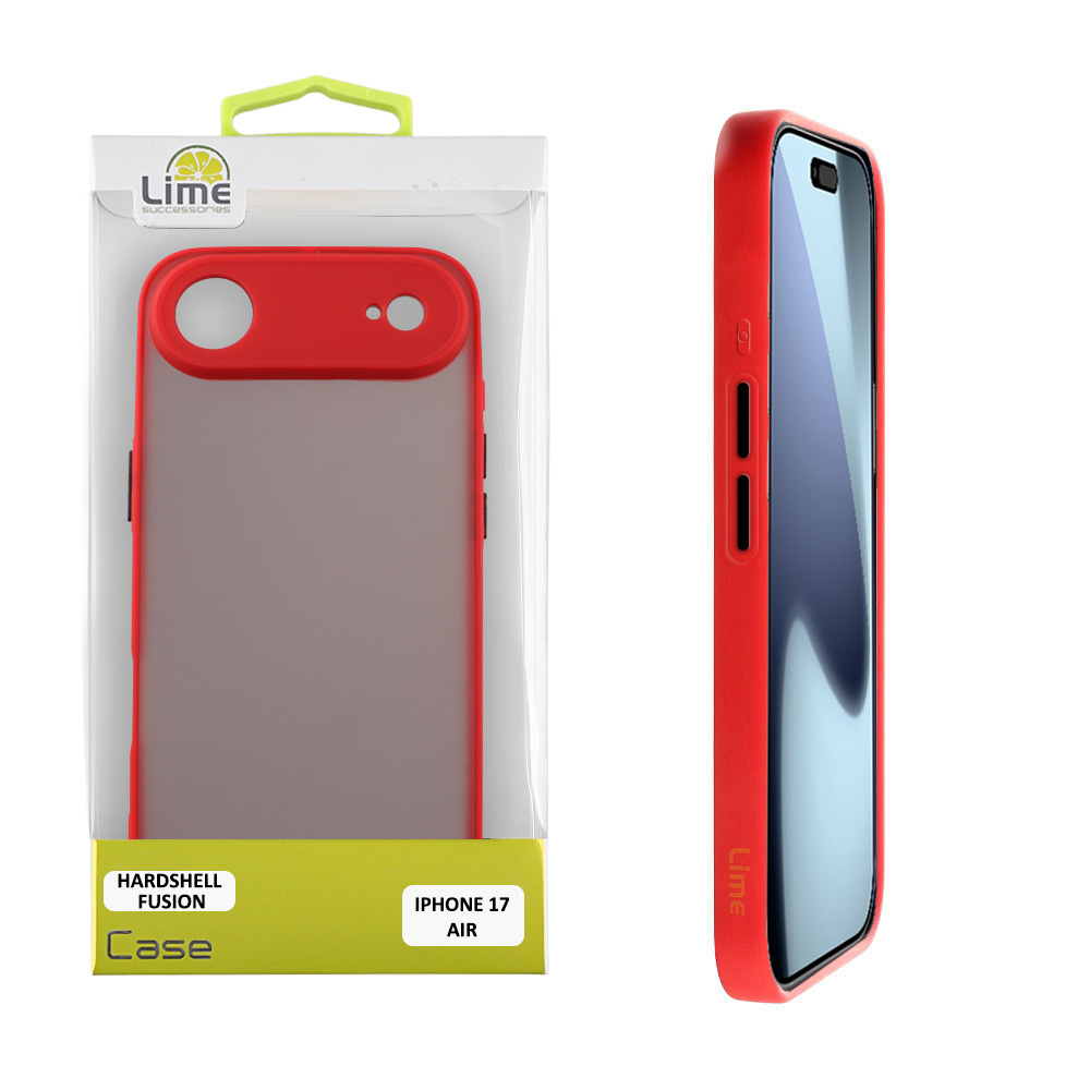 LIME ΘΗΚΗ IPHONE 17 AIR 6.9" HARDSHELL FUSION FULL CAMERA PROTECTION RED WITH BLACK KEYS