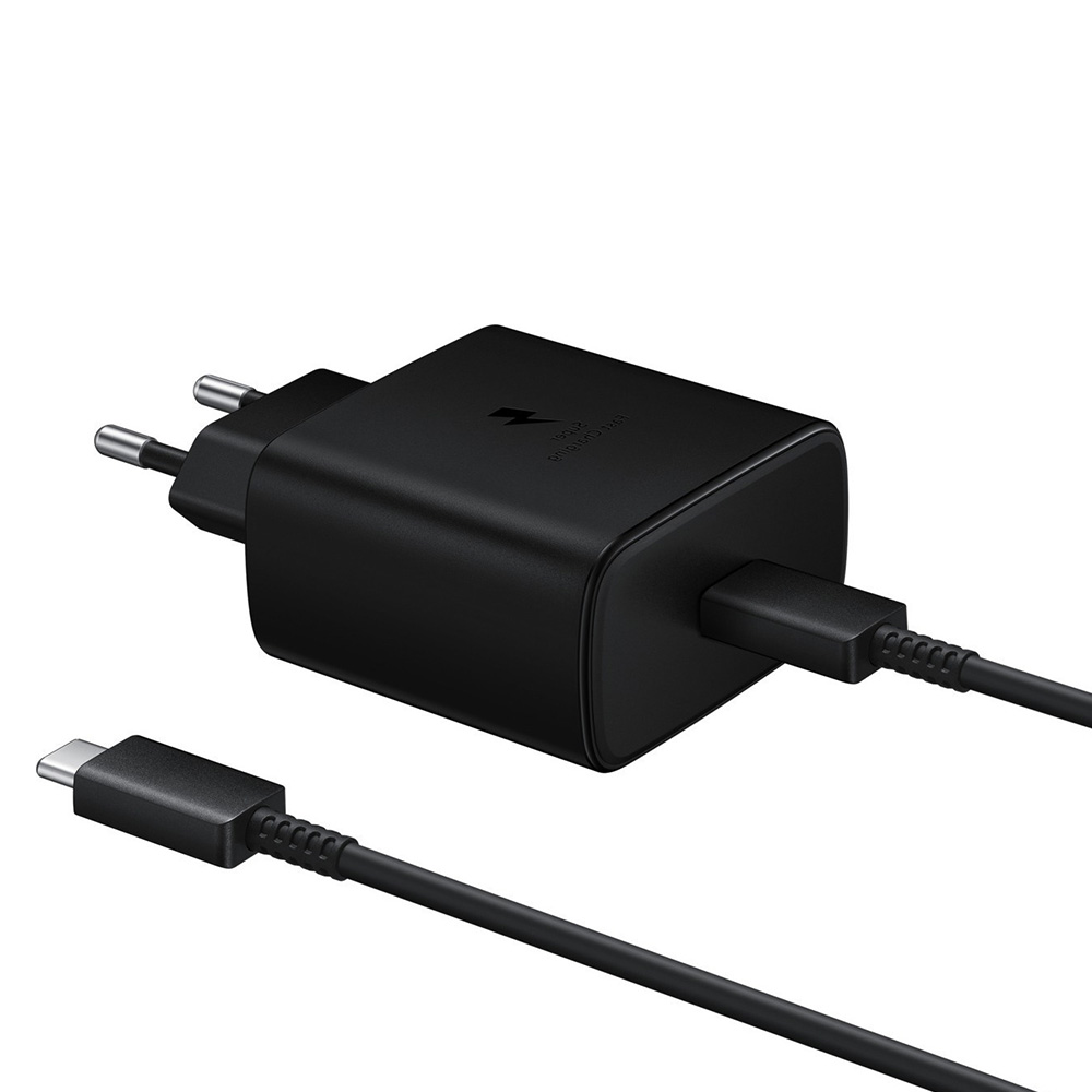 TRAVEL SAMSUNG EP-TA845XBEGWW TYPE C 5V 3A/9V 2.77A/20V 2.25A 45W FAST CHARGE+USB DATA TYPE C TO TYPE C BLACK BULK OR