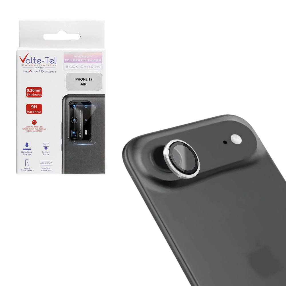 VOLTE-TEL CAMERA GLASS COVER IPHONE 17 AIR 6.9" 9H 0.33MM AR PREMIUM EASY APPLICATION SILVER